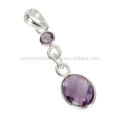 Jóias elegantes Natural Amethyst Cut Gemstone Handmade 925 Pendant